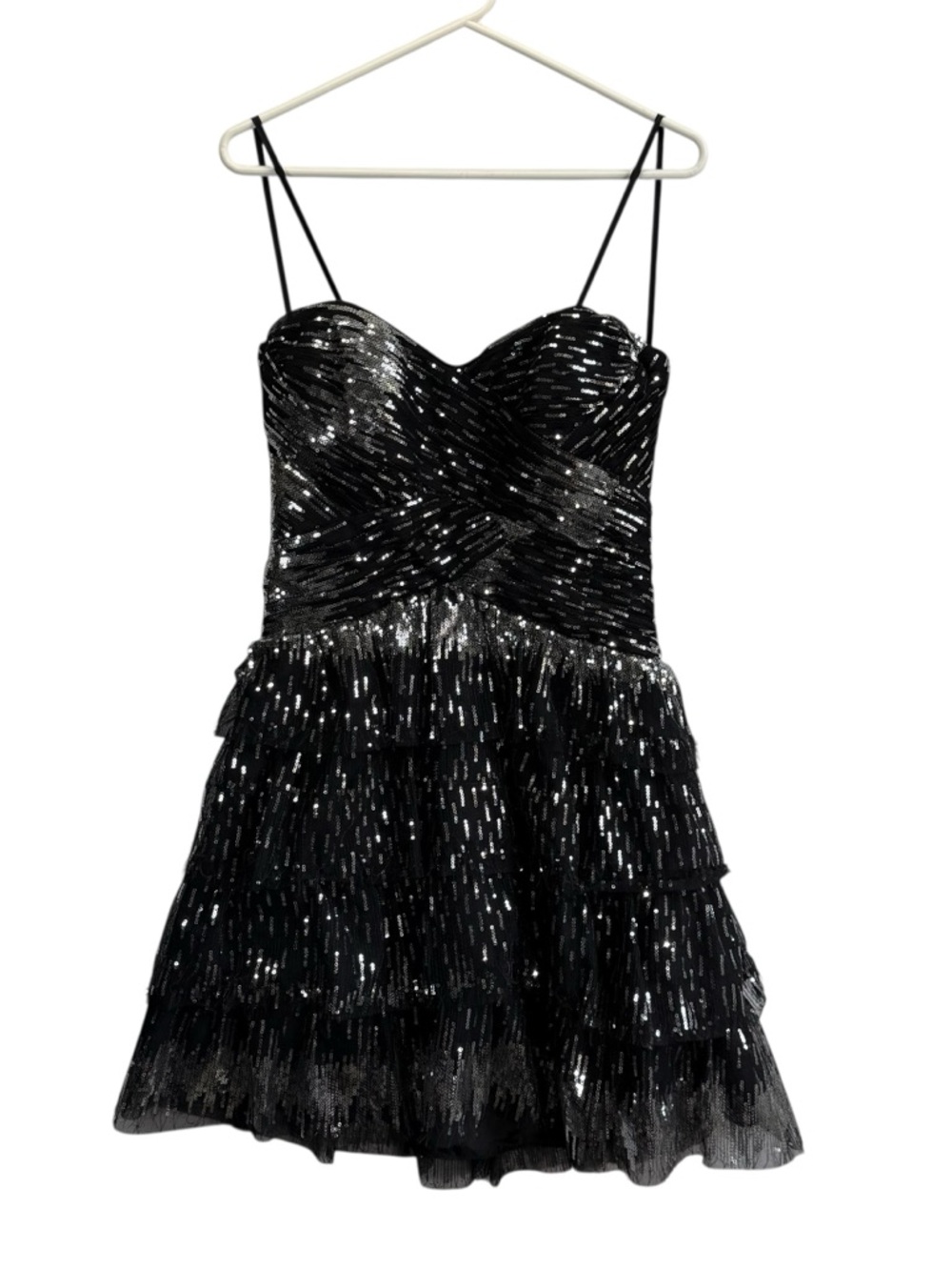 Roberta Black Sequin Spaghetti-Strap Party Dress
Size N/A see measurements